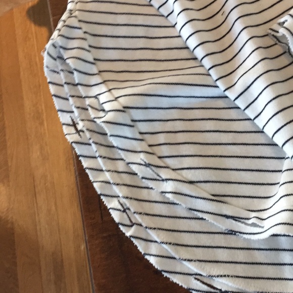 Striped boatneck long sleeve tee, shirttail hem - Picture 3 of 3